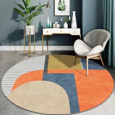 Moderne minimalistische Noordse ronde vloermat Computer stoel kussen Draaibare stoel kussen Slaapkamer nachtkastje Tapijt Vrijetijds vloermat 80cm