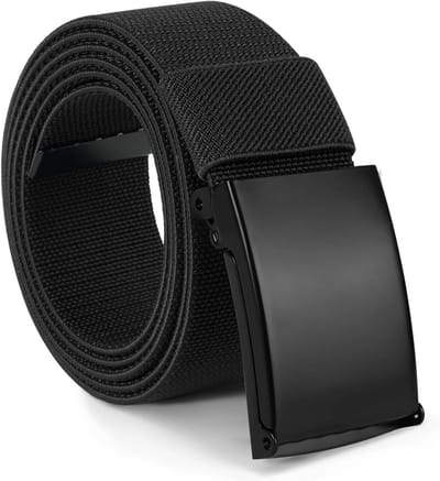 Nylon Elastische Riem voor Mannen, Verstelbaar en Lichtgewicht, Ideaal voor Militair en Dagelijks Gebruik, Zwart, 120-130 cm