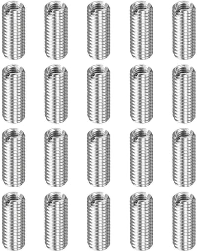 Inschroefmoeren M8 op M5 x 20 mm, roestvrijstalen schroefdraadinzet voor meubels en auto's, zelftappende schroefdraadadapters voor doe-het-zelf projecten
