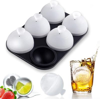 Thijox - IJsblokjesvorm Rond 5cm - BPA-vrij IJsblokjesbakje met Deksel - Perfect voor Feesten, BBQ, Camping en Keuken - Ronde IJsballen voor Verfrissi