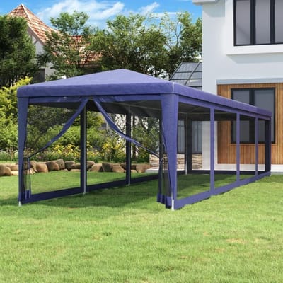 Partytent met Zijwanden - Paviljoen Tent - Outdoor Evenementen - Waterdicht HDPE Dak - 3 x 12 m - Blauw
