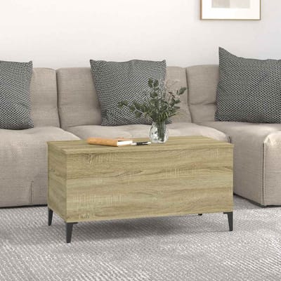 vidaXL - Salontafel - 90x44,5x45 - cm - bewerkt - hout - sonoma - eikenkleurig