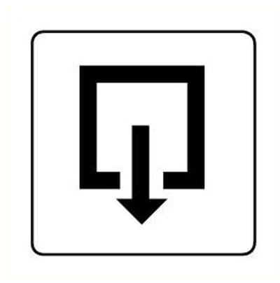 Uitgang sticker, wit zwart 100 x 100 mm
