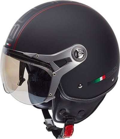 BEON Design-B Scooterhelm - Mat Zwart - XXL - Jethelm met Vizier - Motorhelm - Geschikt voor Vespa, Scooter, Brommer, Motor en Snorfiets