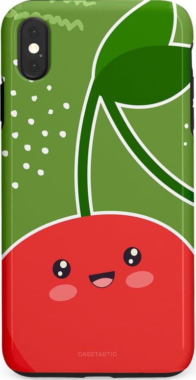 Casetastic Hoesje Geschikt voor Apple iPhone Xs Max - Stijlvolle Beschermende Duo-layer Case - Kersenkus