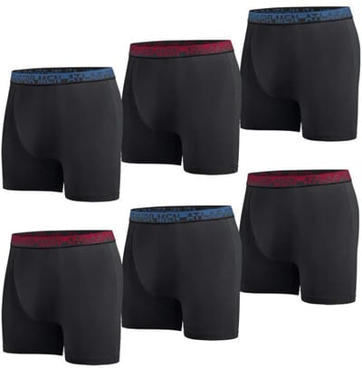 ATLAS FOR MEN - Set van 6 zwarte boxershorts - Heren - Verkrijgbaar in grote maten - M
