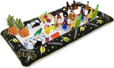 Opblaasbare koeler - Drijvende bar - Feest organiseren - Ruime opbergruimte - 129 cm lang - Wit