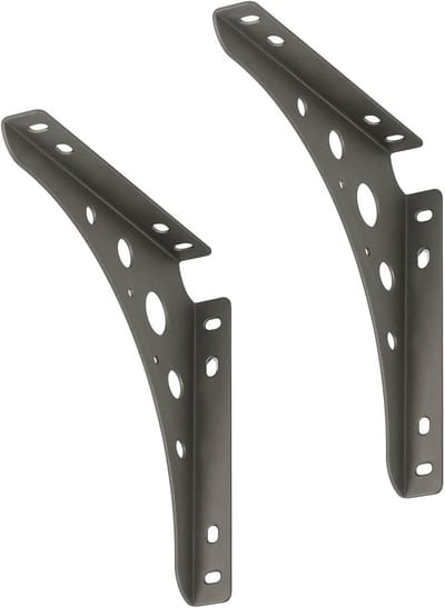 2 x siwitec Delta Line console 200 x 200 mm in mat staal, plankdrager met een draagvermogen van 95 kg, plankdrager