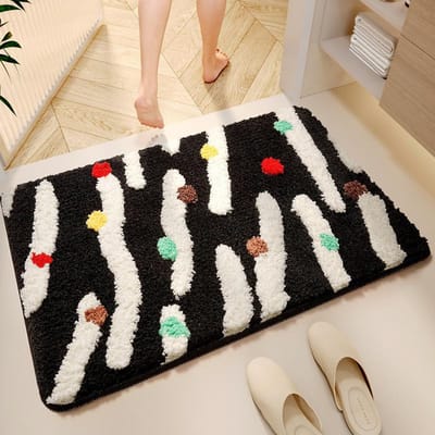 Badkamervloermat Sterk Absorberend Zachte Voetmat Huishoudelijke Badkamer Absorberend Vuil Imitatie Kasjmier Antislipmat 40 * 60cm