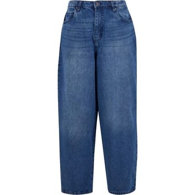 Urban Classics - Tapered Heavy Ounce Baggy Jeans middeepblue Broek rechte pijpen - Taille, 30 inch - Blauw