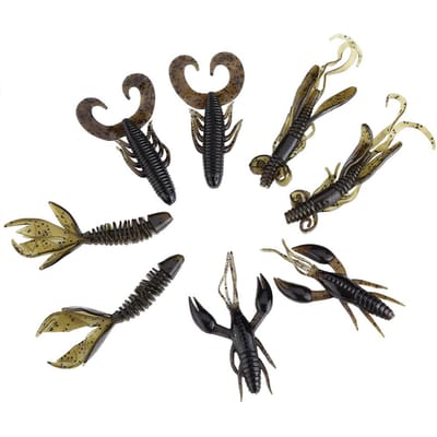 25 stuks Zacht Siliconen Aas Worm Kreeft Garnaal Baars Snoek Vissen Tackle (Bruin) black