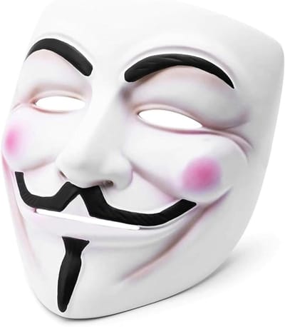 Anoniem V-masker - Guy Fawkes masker - Kostuum Accessoire - Iconisch Ontwerp - 20 x 185 cm - Zwart