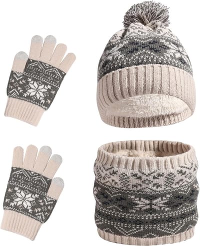 Winterset met Sjaal, Muts en Handschoenen voor Kinderen, 3-in-1 Thermisch Accessoire voor Jongens en Meisjes van 2 tot 7 Jaar, Ideaal voor Koude Dagen en Buitenactiviteiten