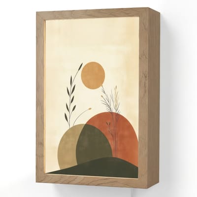 Wandlamp 20x30 cm - Oplaadbaar - Planten - Abstract - Vormen - Wandlampen binnen woonkamer - Slaapkamer lamp met kabel - Decoratieve nachtlamp - Vloerlamp snoer