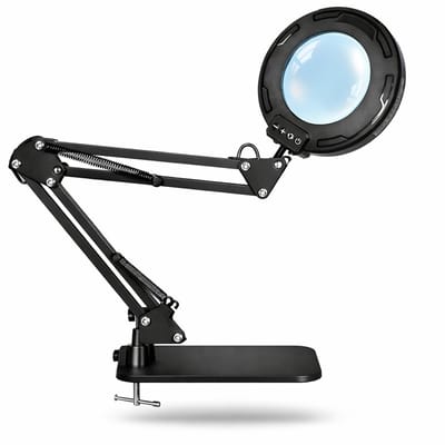Unyqoos® Verstelbare loeplamp met led-verlichting en klem voor hobby en werk