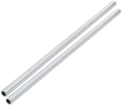 Dailygoods - Holle Draadstang M10 - Lampen Reparatie - Verzinkt - 310 mm - Schroeefdraad - Geschikt voor Kroonluchters - 2 Stuks