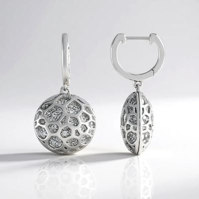 Cavill - 925 Sterling Zilver Geplateerde Oorbellen - 1,427 Ct Cambodjaanse Ronde Zirkonia - Luxe Lichtgewicht Oorringen met Haaksluiting