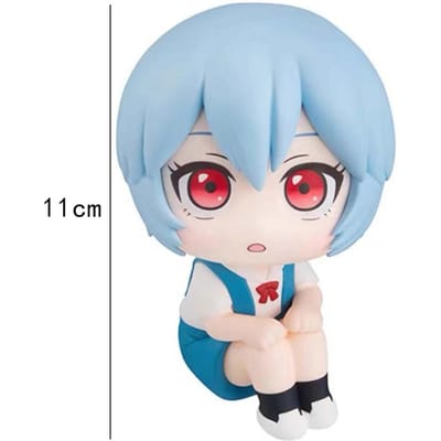 Figurine Anime Evangelion Ayanami Rei 10CM Souryuu Asuka Langley Regard vers le haut Modèle Assis EVA Poupée Jouet Figurine d'Action Ornement PVC white
