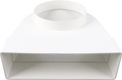 Starx overgangstuk haaks rond naar rechthoek 125 naar 204x60mm (45.709.33)