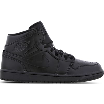 Jordan 1 Mid Sneakers Heren - Zwart - Maat 40 - Leer, Synthetisch