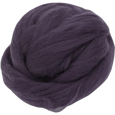 Laine cardée 200g Gris foncé Laine cardée douce Fil pour feutrage, mélange, tissage, artisanat