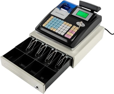 Elektronische Kassasysteem - Kassa machine - Winkeladministratie - Waterbestendig toetsenbord - 33x28x12 cm - Zwart Wit