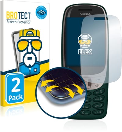 BROTECT - Screenprotector voor Nokia 6310 (2021) - Folie Beschermfolie transparant volledig dekking - 2 Stuks