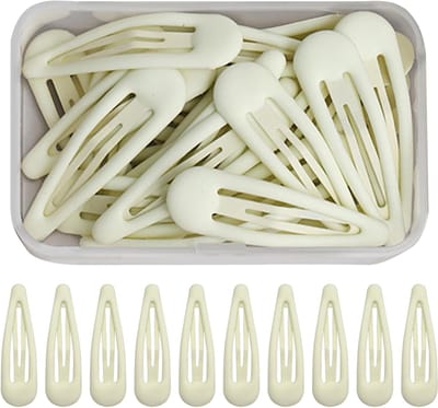 Haarspelden voor meisjes en vrouwen - 30 stuks metalen haarspelden van 5 cm in melkwit, perfect voor haarstyling en accessoires