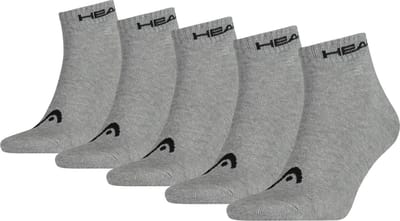 Quarter sneakersokken - 5 pack - Unisex - Multipack katoenen enkelsokken - Goedkope sokken - 38 - Grijs