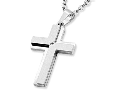 Amanto Ketting Djaruz - 316L Staal PVD - Kruis - 39x23mm - 60cm