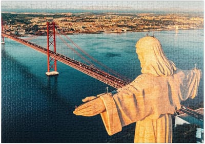 Legpuzzel Christus Koning - Puzzel Lissabon - Ontspannend Tijdverdrijf - Hoge Resolutie Print - 1000 Stukjes - Meerdere Kleuren