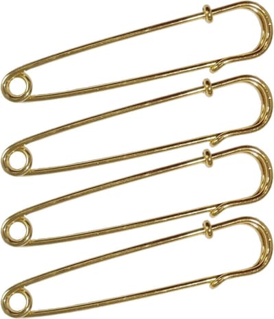 Fako Bijoux® - Sierspeld / Sjaalspeld - Classic - 75mm - 4 Stuks - Goudkleurig