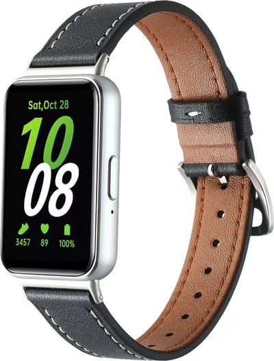 Strap-it Leren bandje met gespsluiting - geschikt voor de Samsung Galaxy Fit 3 (zwart)