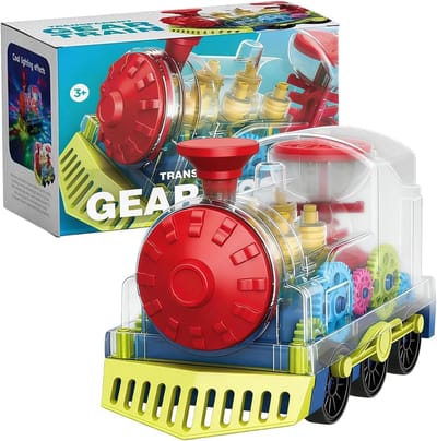 Kindertrein - Tandwiel Voertuig - Interactief Spelen - 360 Graden Draaiend - 17.5 cm - Multicolor