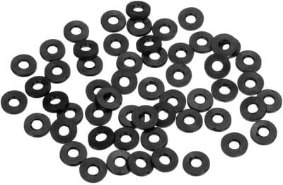 METERXITY Set van 60 M4 zwarte rubberen ringen diverse kit, 4 mm ID 9 mm OD 1,2 mm dikte rubberen platte wasmachine, doucheslangringen voor schroeven/huishoudelijke kranen/tuinslangen rubberen