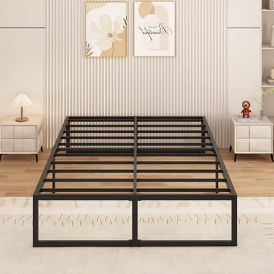 Tweepersoonsbed Metaal - Dubbel Bedframe - Stabiel Slapen - Geruisloos Ontwerp - 160 x 190 cm - Zwart