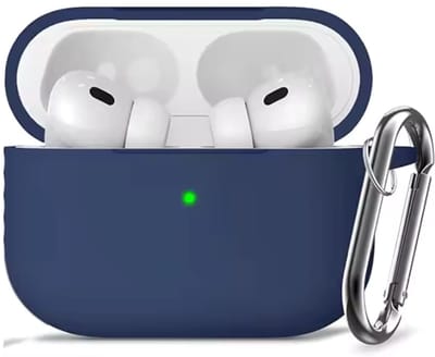 Scoby - Hoesje geschikt voor AirPods 4 hoesje - Siliconen case - Beschermhoes - AirPods Case - Softcase - Met haak -Blauw