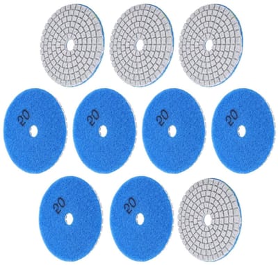 Allecta - 10 Stuks Schuurschijven 3 Inch, Diamant Polijstpad, 50 Grit Backer voor Steen, Keramiek, Terrazzo, Beton Polijsten.