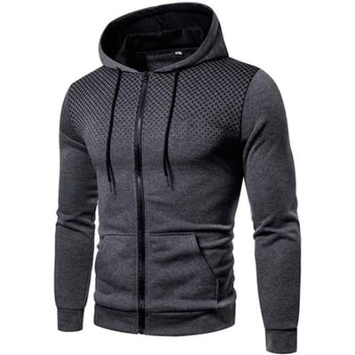 Sweat-shirt à capuche pour homme, cardigan à fermeture éclair à pois, sweat-shirt à capuche, veste pour homme, sweat-shirt pour homme XXXL gris