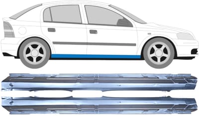 Volledige dorpel voor Opel Astra G 1998-2009 / Links + Rechts / Set