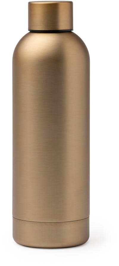 Dubbelwandige RVS Thermosfles. 550 ml kleur Goud Balax 4122 Geschikt voor laser techniek