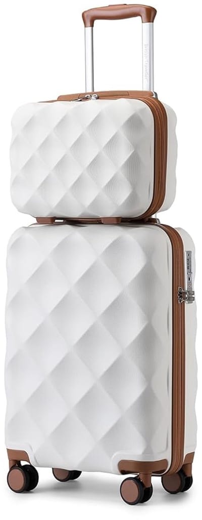 Jensaro Kofferset 2 Delig 31+54 cm - Cabinekoffer met TSA Slot en Toilettas - Handbagage - Dubbele Wielen - Reiskoffer - Beige