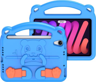 Dux Ducis - tablet hoes geschikt voor Apple iPad Mini 7 (2024) - Schokbestendige case met handvat - Panda Series - Blauw