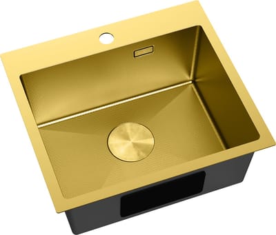 Mexen Solix stalen spoelbak 1-kompartiment 500 x 450 , gouden HC - 6402501000-55HC
