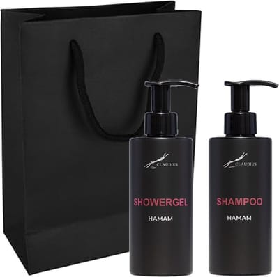 Douchepakket Hamam - Showergel + Shampoo - 300 ml per fles - set van 2 stuks - met luxe gift tas - cadeau - giftset voor hem en haar