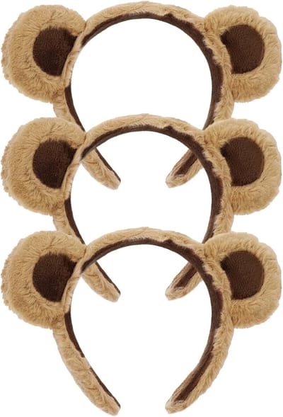 Set van 3 dierenhoofdbanden voor kinderen en volwassenen, berenoren en muizenoren, haarbanden voor meisjes en vrouwen, dierenaccessoires voor feestjes en kostuums