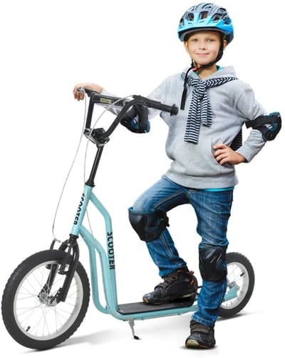 Kinderstep - Kinderstepjes met 16/12-inch Luchtbanden - Step - Stadsstep - Stuurhoogte: 88-94 cm - Speelgoed Jongens/Meisjes 5-12 jaar - Draagkracht tot 100 kg - Blauw