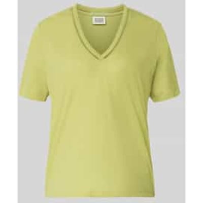 regular fit T-shirt van linnenmix met V-hals