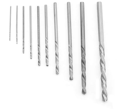 Set van 10 duurzame titanium twistboorbits van hoge snelheid, 0.5-3mm, voor precisiebewerking en metaalbewerking