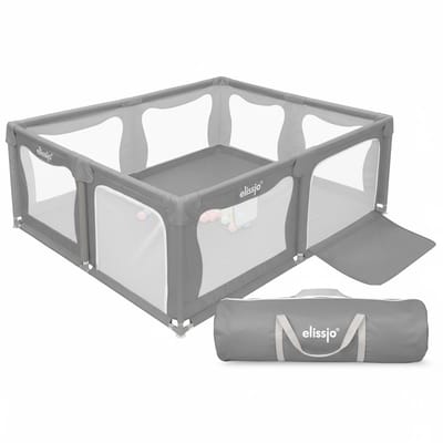 Elissio® - Grondbox – Grondbox Baby - Baby Speelbox - Kinderbox - Playpen - Babybox - 180x150 CM - Grijs